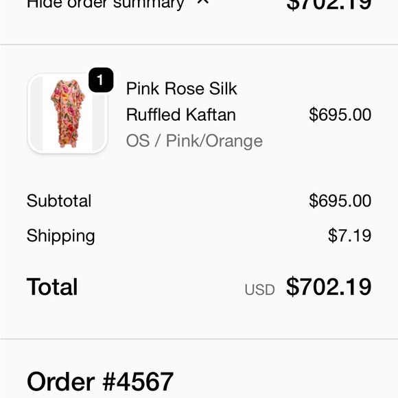 Lindsey Thornburg - Silk Rose Caftan - OS - NWT - 1 of 1 - Picture 7 of 10